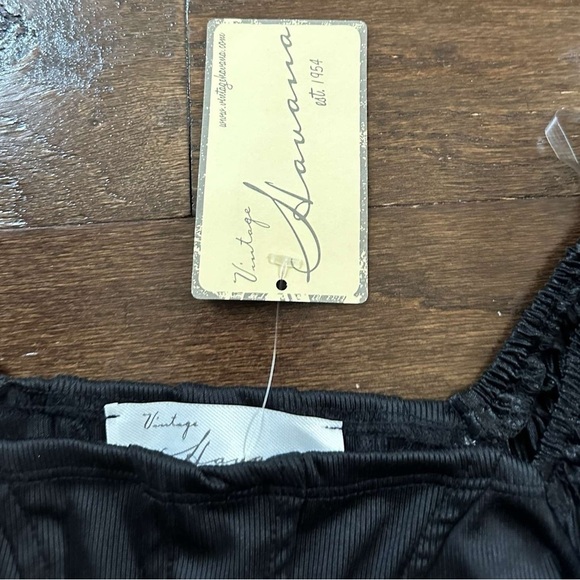 Vintage Havana-BLACK CORSET BALLOON SLEEVE TOP-size Small-NWT-Retail $70 - Picture 8 of 16